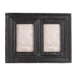 Clayre & Eef Photo Frame 10x15 cm (2) Black Wood Rectangle