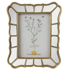 Clayre & Eef Cornice per foto 13x18 cm Color oro Plastica