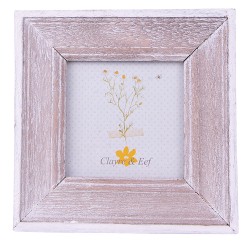 Clayre & Eef Fotolijst  7x7 cm Bruin Wit Hout Vierkant