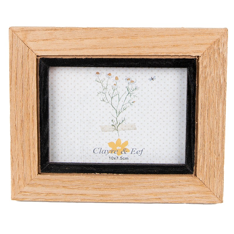 Clayre & Eef Fotolijst  7x10 cm Bruin Zwart MDF