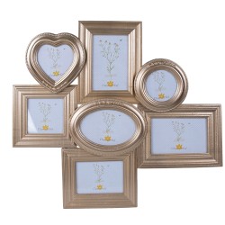 Clayre & Eef Photo Frame 10x10 / 10x15 / 15x10 / 9x9 cm Gold colored MDF