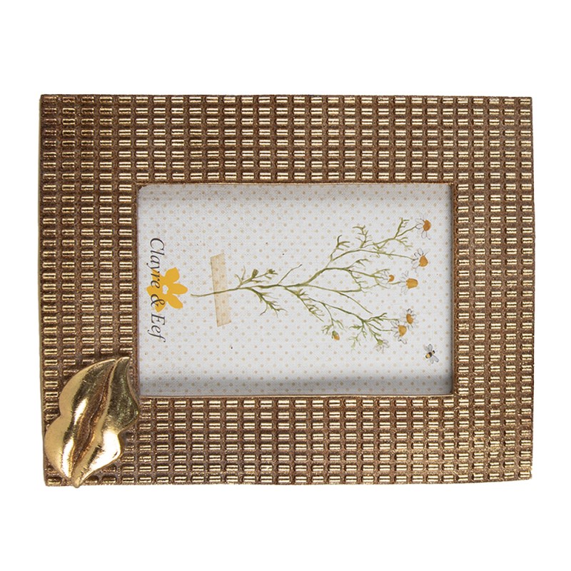 Clayre & Eef Bilderrahmen 10x15 cm Goldfarbig Kunststoff Glas