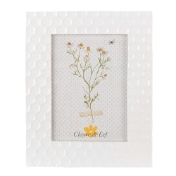 Clayre & Eef Cadre photo 13x18 cm Blanc Plastique Verre