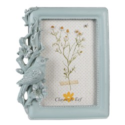 Clayre & Eef Cornice per foto 10x15 cm Blu Plastica Vetro