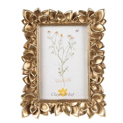 Clayre & Eef Cornice per foto 10x15 cm Color oro Plastica Fiori