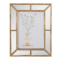 Clayre & Eef Bilderrahmen 13x18 cm Goldfarbig Kunststoff Glas Rechteck