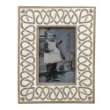 Clayre & Eef Fotolijst  10x15 cm Wit Beige Glas Hout