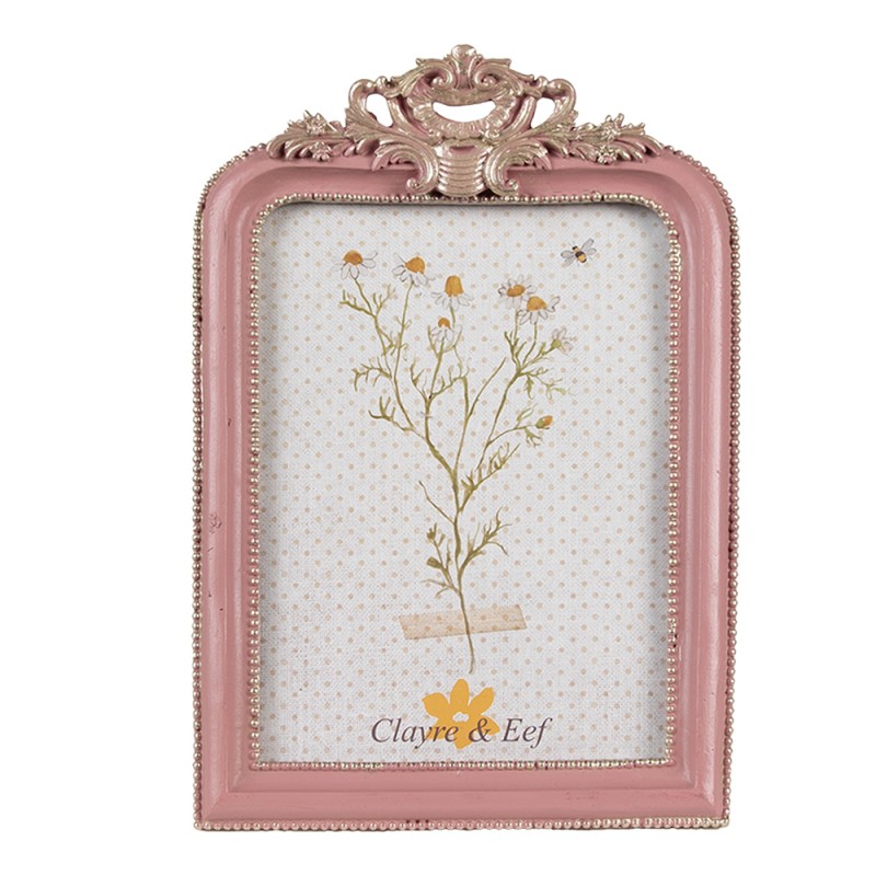 Clayre & Eef Photo Frame 10x15 cm Pink Plastic Glass