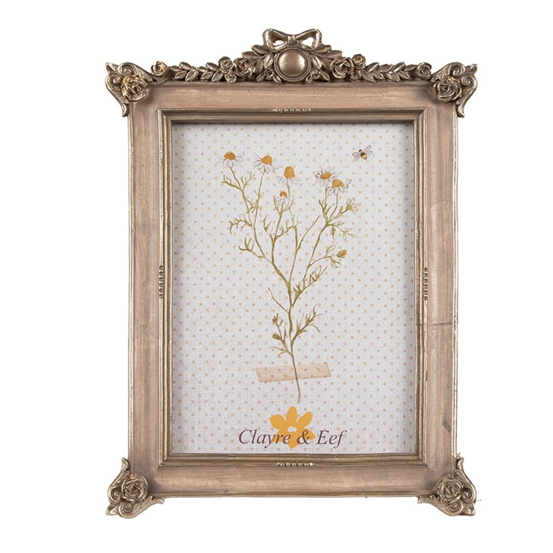 Clayre & Eef Bilderrahmen 13x18 cm Goldfarbig Kunststoff Glas