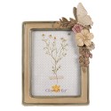 Clayre & Eef Photo Frame 13x18 cm Brown Beige Plastic Glass Flowers