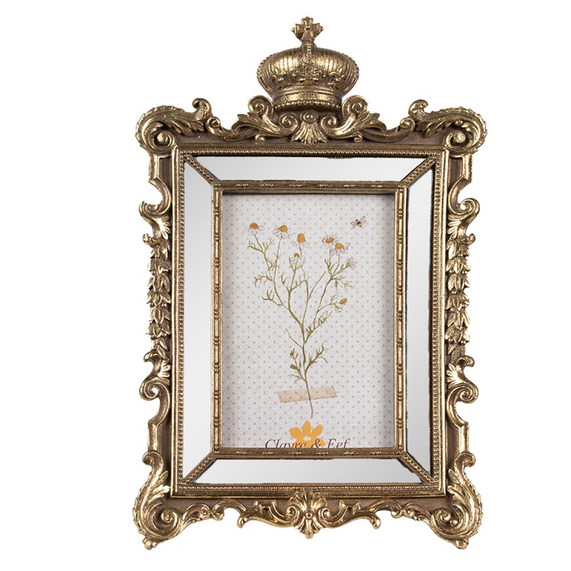 Clayre & Eef Photo Frame 10x15 cm Gold colored Plastic Glass