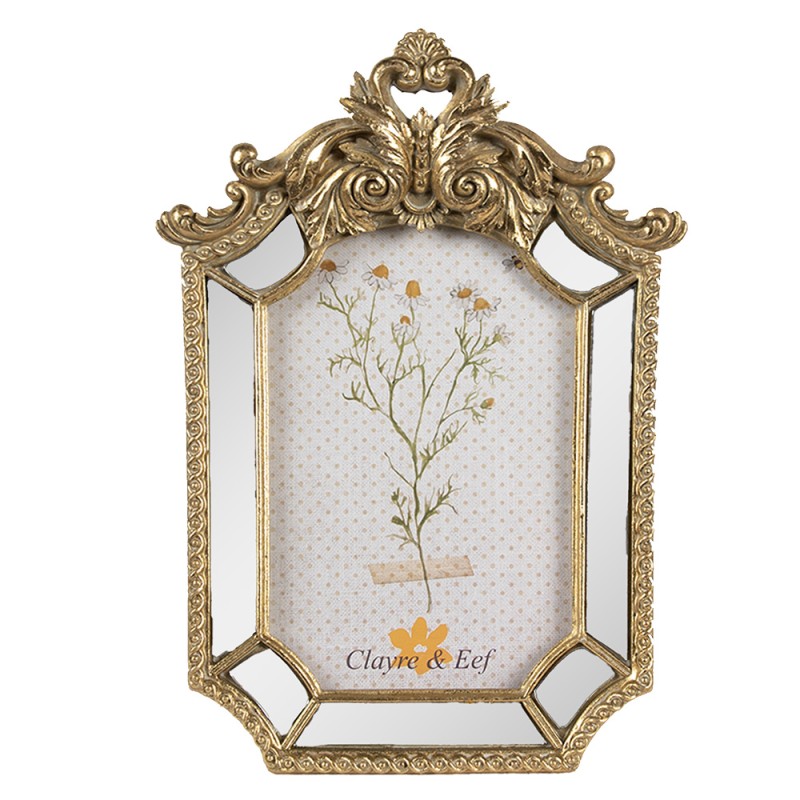 Clayre & Eef Photo Frame 10x15 cm Gold colored Plastic Glass