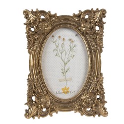 Clayre & Eef Photo Frame 10x15 cm Gold colored Plastic Glass