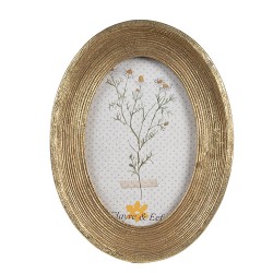 Clayre & Eef Bilderrahmen 10x15 cm Goldfarbig Kunststoff Glas Oval