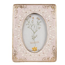 Clayre & Eef Photo Frame 10x15 cm Pink Plastic Glass