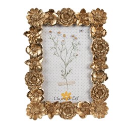 Clayre & Eef Bilderrahmen 10x15 cm Goldfarbig Kunststoff Glas