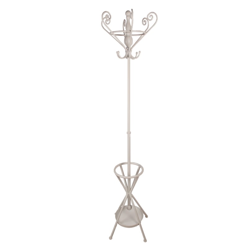 Clayre & Eef Freestanding Coat Rack 180 cm White Iron