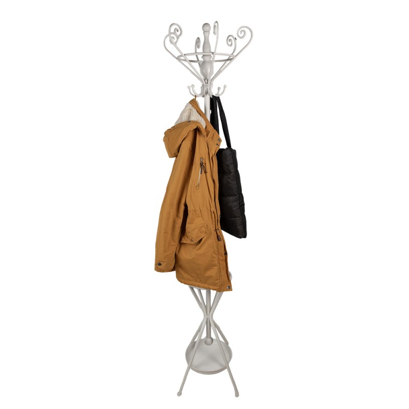 Clayre & Eef Porte-manteau sur pied 180 cm Blanc Fer