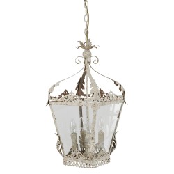 Clayre & Eef Hanglamp  29x29x58 cm Beige Ijzer Glas