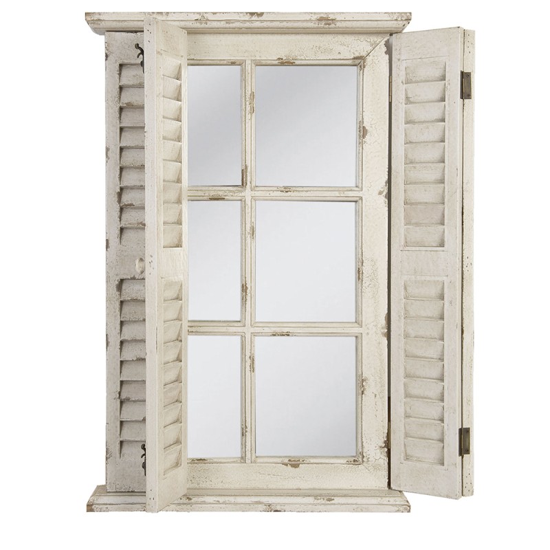 Clayre & Eef Mirror 46x71 cm White Wood Rectangle