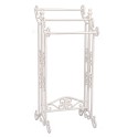 Clayre & Eef Portasciugamani 40x37x91 cm Bianco Ferro Rettangolo Fiori