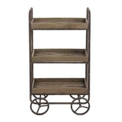 Clayre & Eef Kitchen Trolley 51x26x94 cm Brown Wood Iron Rectangle