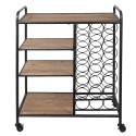 Clayre & Eef Kitchen Trolley 76x37x89 cm Black Wood Metal Rectangle