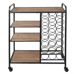 Clayre & Eef Kitchen Trolley 76x37x89 cm Black Wood Metal Rectangle