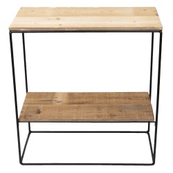 Clayre & Eef Sidetable  60x25x66 cm Bruin Hout Ijzer Rechthoek