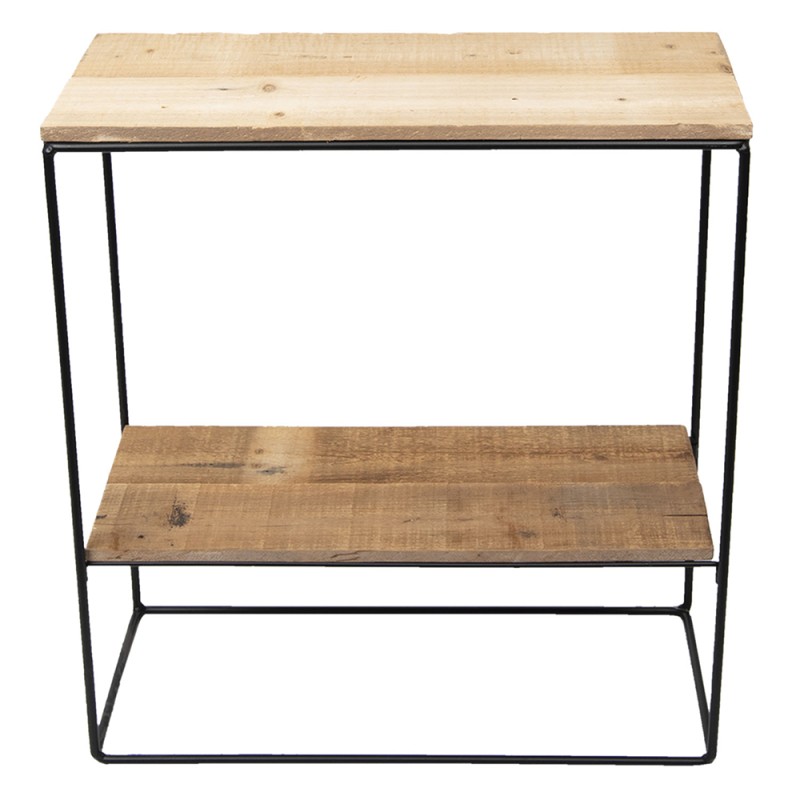 Clayre & Eef Sidetable  60x25x66 cm Bruin Hout Ijzer Rechthoek