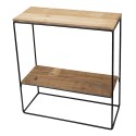 Clayre & Eef Side Table 60x25x66 cm Brown Wood Iron Rectangle