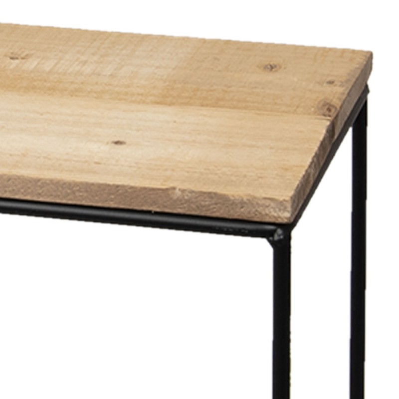 Clayre & Eef Sidetable  60x25x66 cm Bruin Hout Ijzer Rechthoek