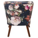 Clayre & Eef Armchair 51x61x77 cm Grey Beige Wood Textile Rectangle Flowers