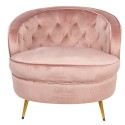 Clayre & Eef Fauteuil avec accoudoir 74x81x71 cm Rose Métal Textile Rond