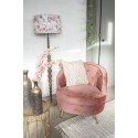 Clayre & Eef Fauteuil avec accoudoir 74x81x71 cm Rose Métal Textile Rond