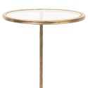 Clayre & Eef Side Table Ø 30x66 cm Gold colored Metal Glass Round