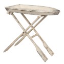 Clayre & Eef Table d'appoint 70x39x64 cm Blanc Bois