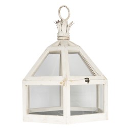 Clayre & Eef Decoratie Kweekkastje  52x45x64 cm Beige Ijzer Hout Zeshoek