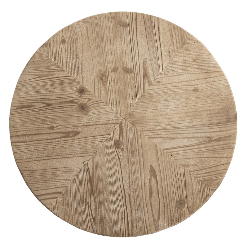 Clayre & Eef Bijzettafel  Ø 64x73 cm Wit Ijzer Hout Rond