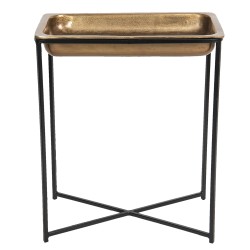 Clayre & Eef Beistelltisch 53x54x62 cm Kupferfarbig Aluminium Rechteck