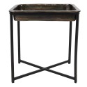 Clayre & Eef Side Table 38x29x42 cm Black Aluminium Rectangle