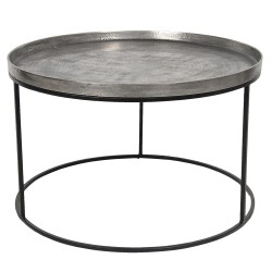 Clayre & Eef Salontafel  Ø 80x48 cm Zilverkleurig Aluminium Rond