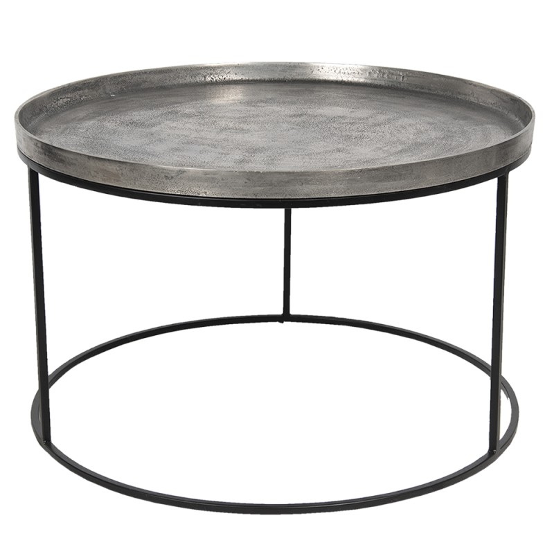 Clayre & Eef Table basse Ø 80x48 cm Couleur argent Aluminium Rond