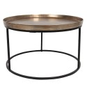 Clayre & Eef Table basse Ø 60x35 cm Marron Aluminium Rond