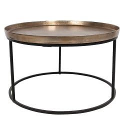 Clayre & Eef Coffee Table Ø 60x35 cm Brown Aluminium Round