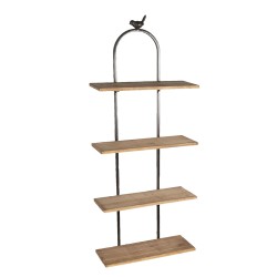 Clayre & Eef Wall Rack 36x14x90 cm Brown Wood Iron Rectangle