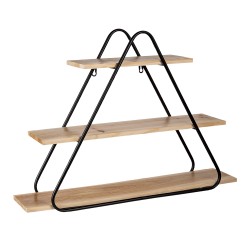 Clayre & Eef Wall Rack 70x15x50 cm Black Iron Triangle