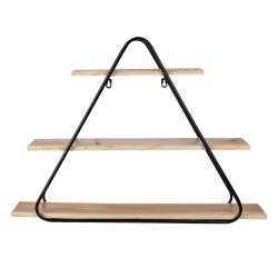 Clayre & Eef Wall Rack 70x15x50 cm Black Iron Triangle