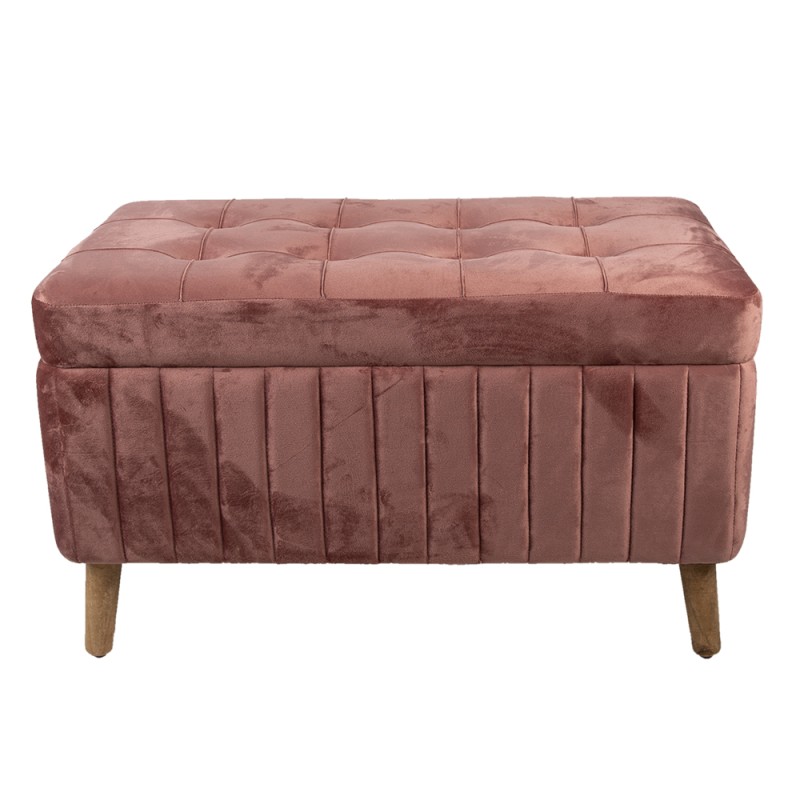 Clayre & Eef Poef  82x42x49 cm Roze Hout Textiel