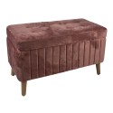 Clayre & Eef Pouf 82x42x49 cm Pink Wood Textile